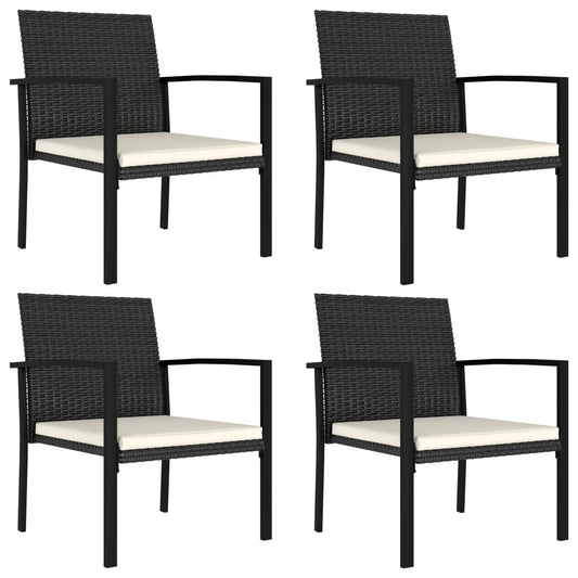 Vidaxl Sillas De Comedor De Jardín 4 Unidades Ratán Sintético Negro_0