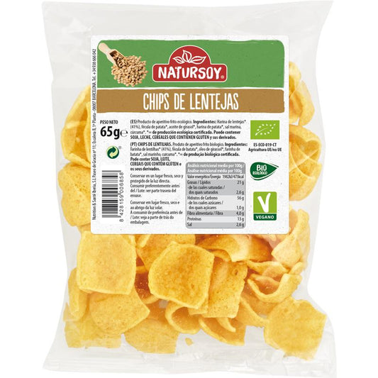 Chips de Lentejas Bio, 65 g. Natursoy