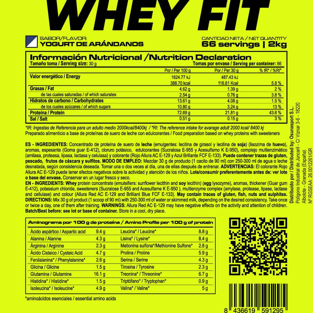 Whey Fit - 2kg - Yogurt De Arándano - Aumenta La Masa Muscular - Masmusculo_4
