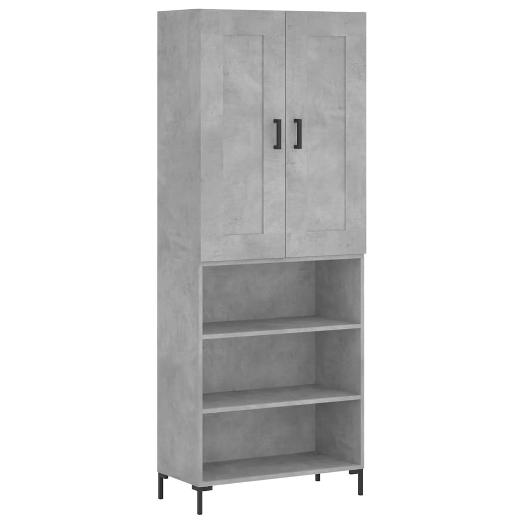 Aparador Alto Madera Contrachapada Gris Hormigón 69,5x34x180 Cm_1