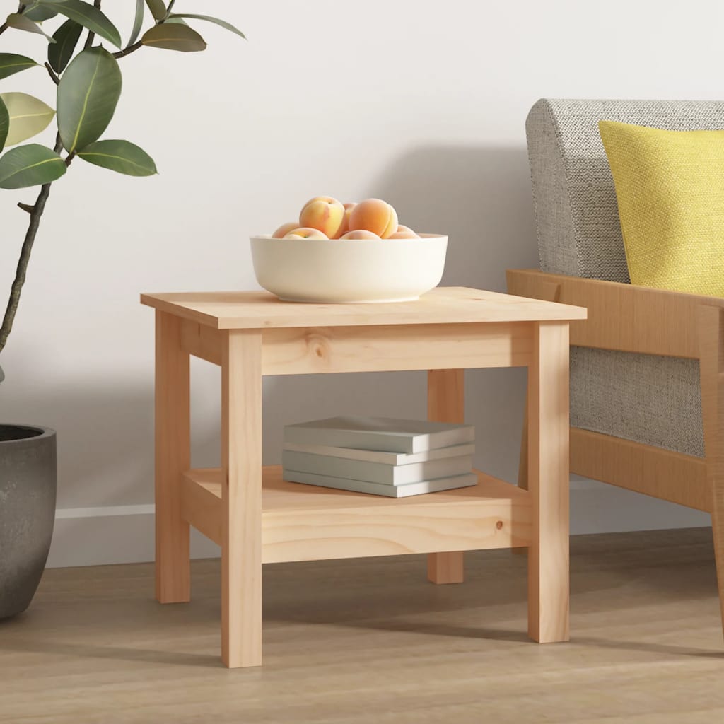 Mesa De Centro De Madera Maciza De Pino 45x45x40 Cm_2