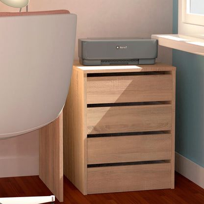 Cajonera Armario 4 Cajones, Cómoda Dormitorio 63,5x46x45 Cm (alto X Ancho X Profundo) Sinfonier, Briebe, Nova, Madera