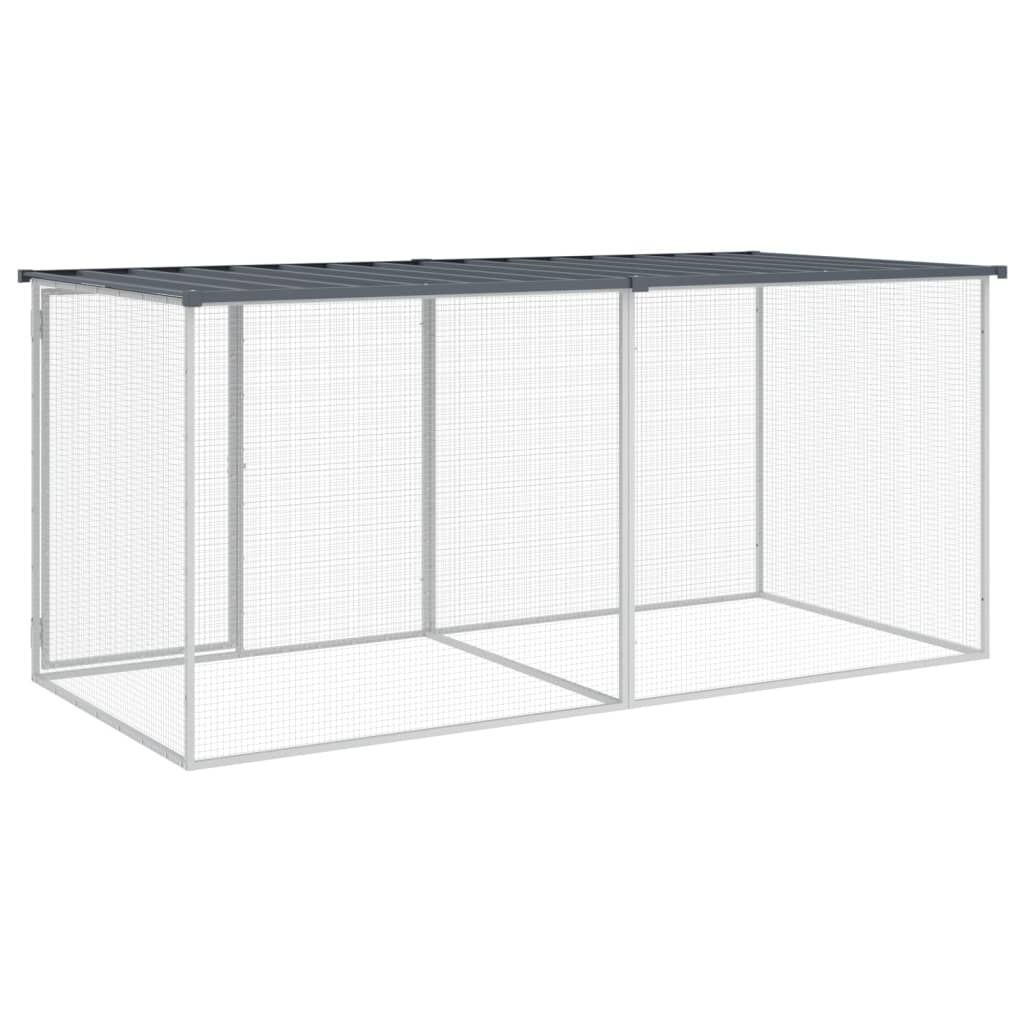 Vidaxl Gallinero Con Techo Acero Galvanizado Antracita 203x98x90 Cm_4