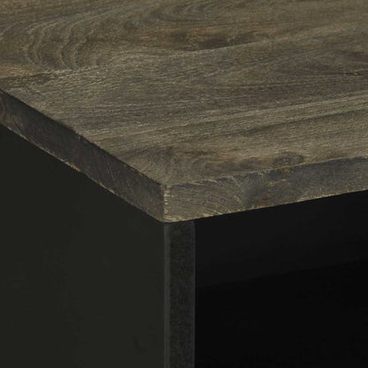 Mesilla De Noche Negra 50x33x62 Cm Madera Maciza Mango_4