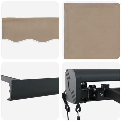 Toldo Retráctil Beige 400 X 300 Cm Tela Y Metal_5