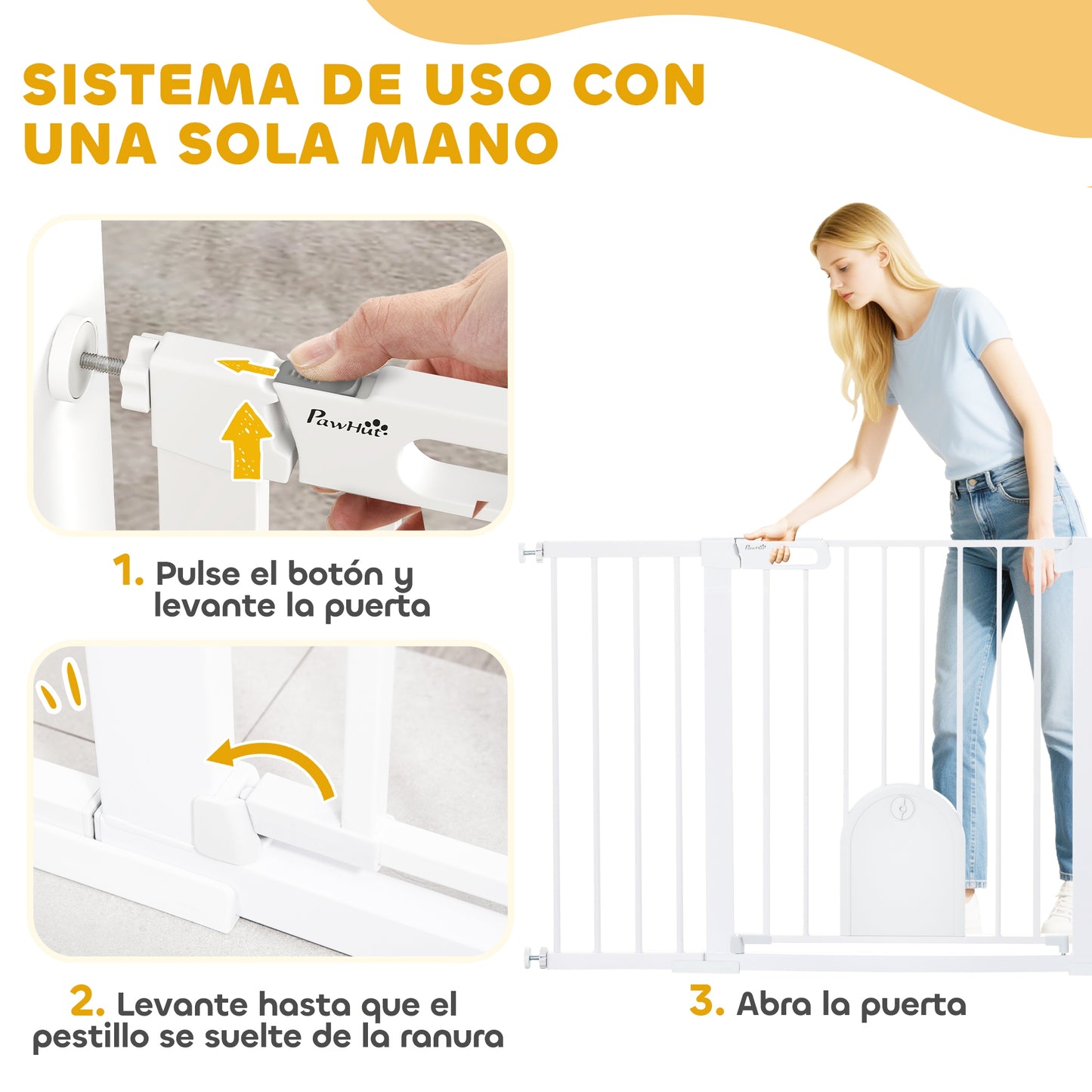Pawhut Barrera De Seguridad Para Perros Extensible 75-131 Cm_3