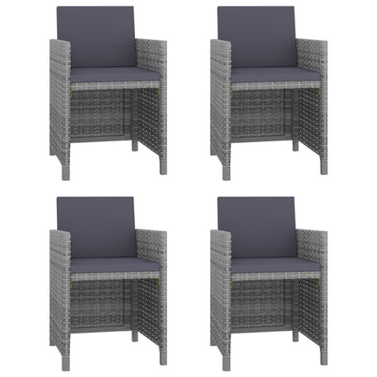 Vidaxl Set De Comedor De Jardín 5 Pzas Y Cojines Ratán Sintético Gris_1