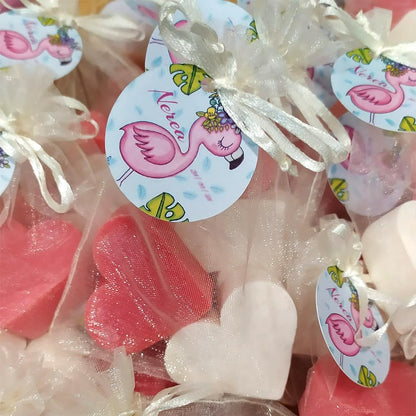 25 Jabones Aromáticos Con Forma De Corazón - Detalle Para Invitados De Eventos - Jabón Glicerina Con Aroma A Frambuesa_5