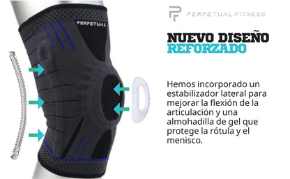 Rodillera Deportiva Perpetual Compresiva Protectora Ajustable Entrenamiento Gym_3