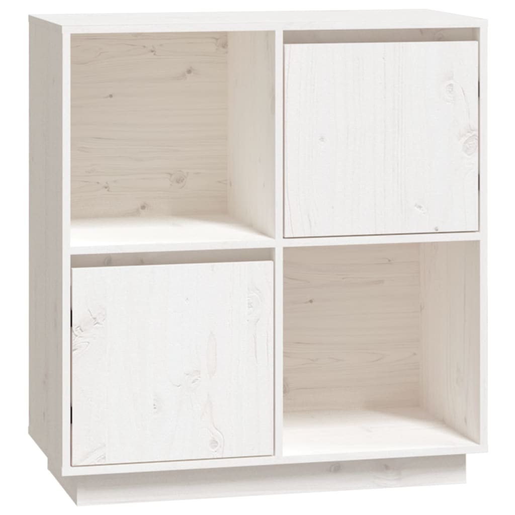 Aparador De Madera Maciza De Pino Blanco 74x35x80 Cm / Vetonek_5