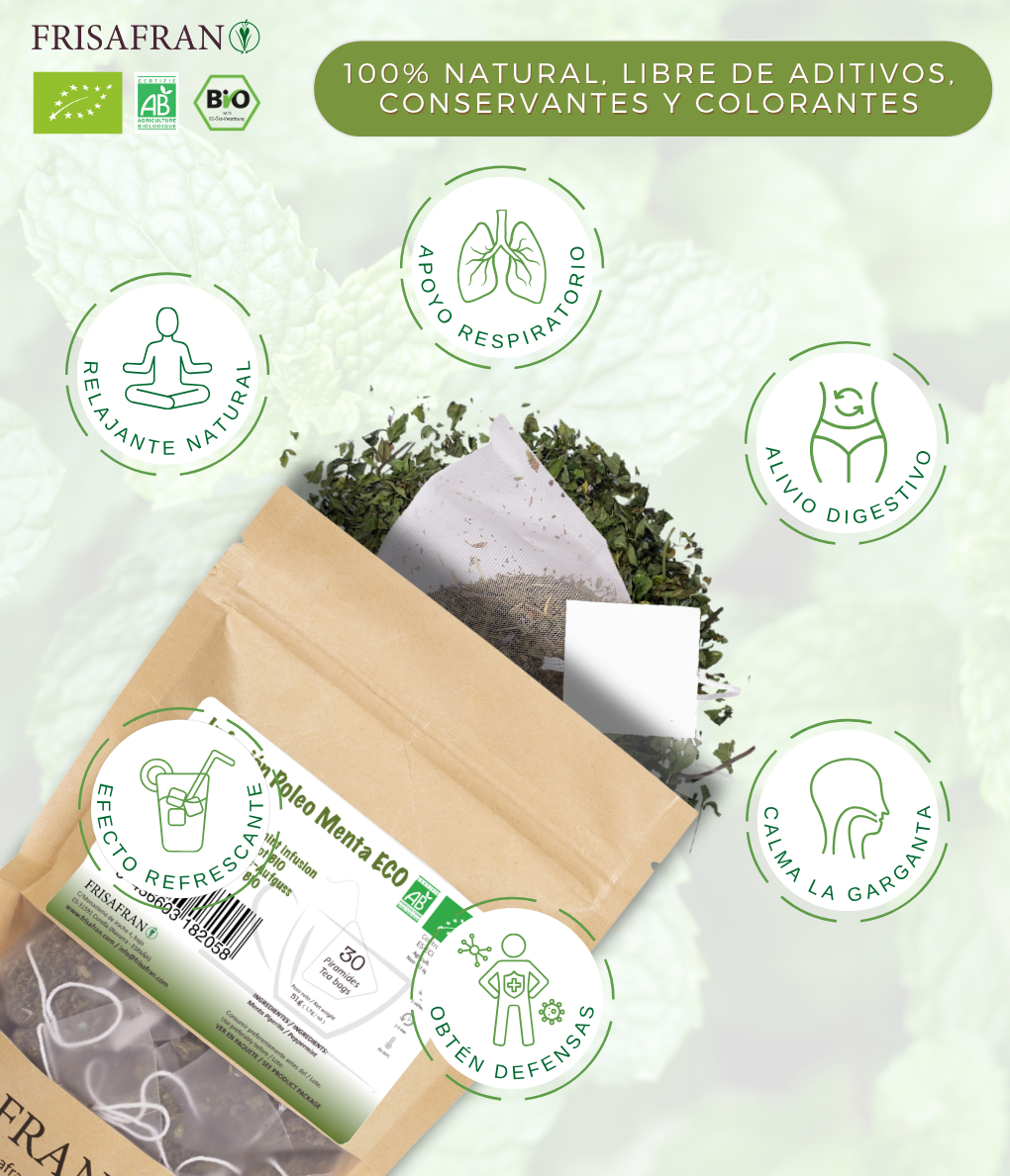 Infusión De Poleo Menta En Pirámides Ecológica | Frisafran 30 Uds_1
