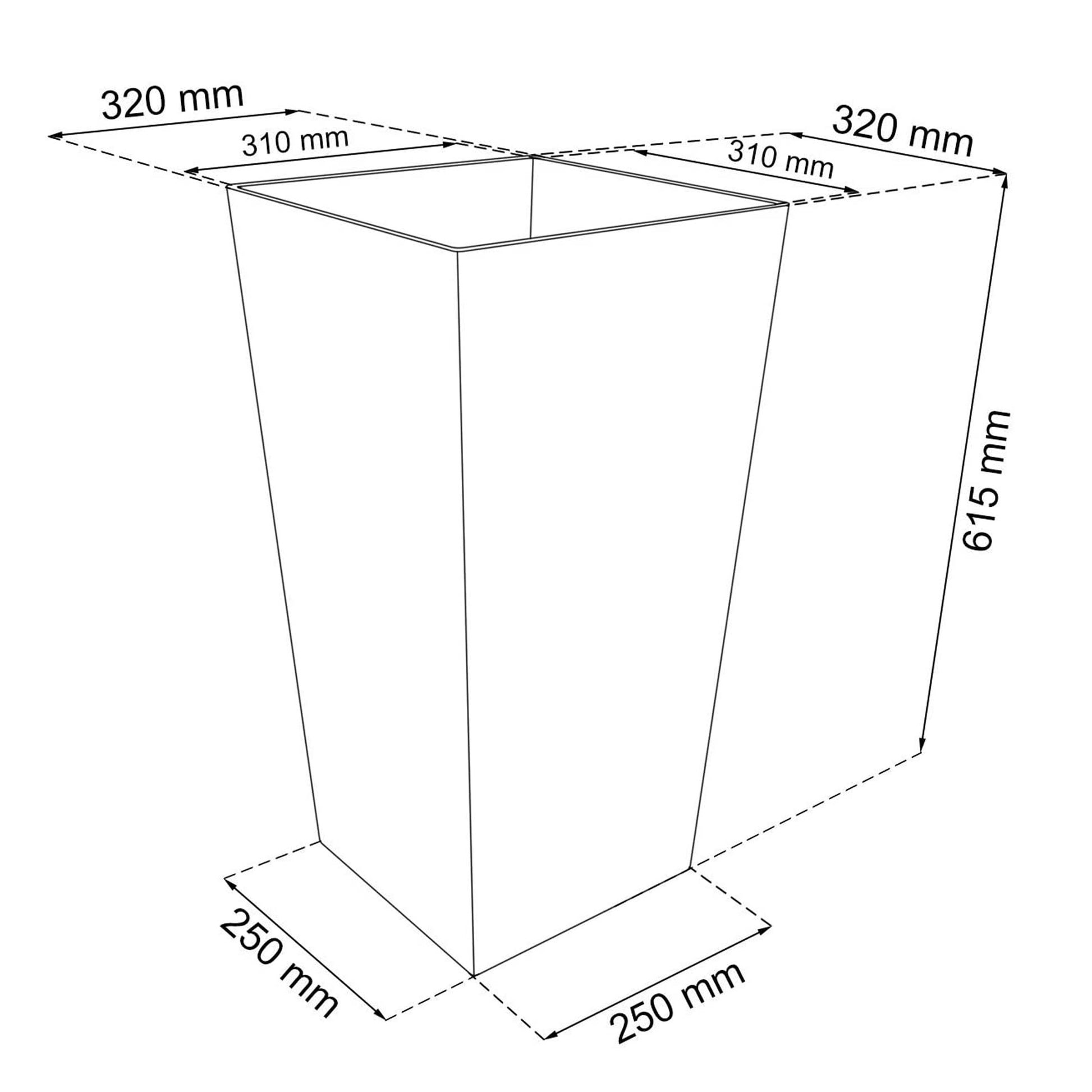 Maceta Rato De 49 Litros Con Inserto 32,5 X 32,5 X 61 Cm En Color Antracita