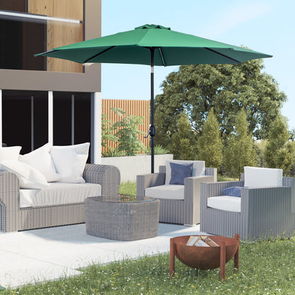 Outsunny Sombrilla De Jardín Ø295x250 Cm Con Manivela E Inclinación Verde_1