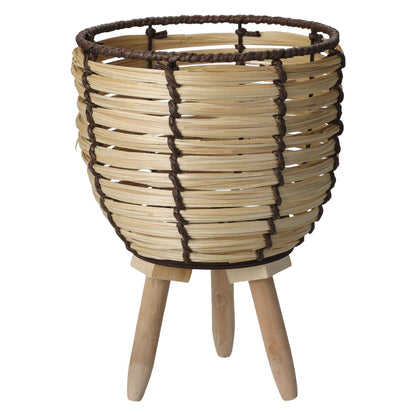 Well Home Juego De 2 Cestas Maceteros De Madera Con Patas Ø21ø27cm_3