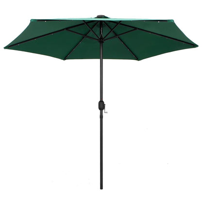 Vidaxl Sombrilla De Jardín Con Luces Led Palo De Aluminio Verde 270 Cm_1
