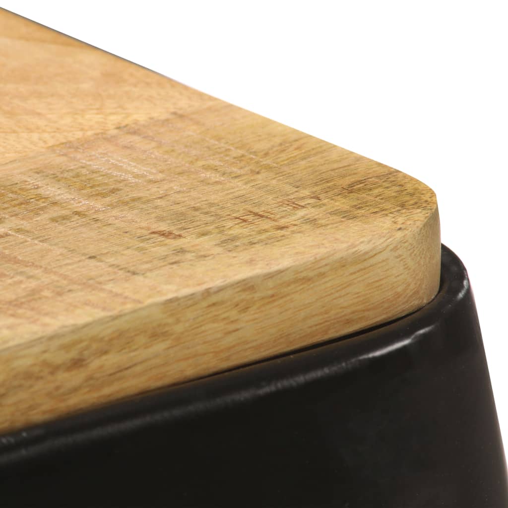 Taburetes De Cocina 4 Unidades Madera Maciza De Mango Negro_3