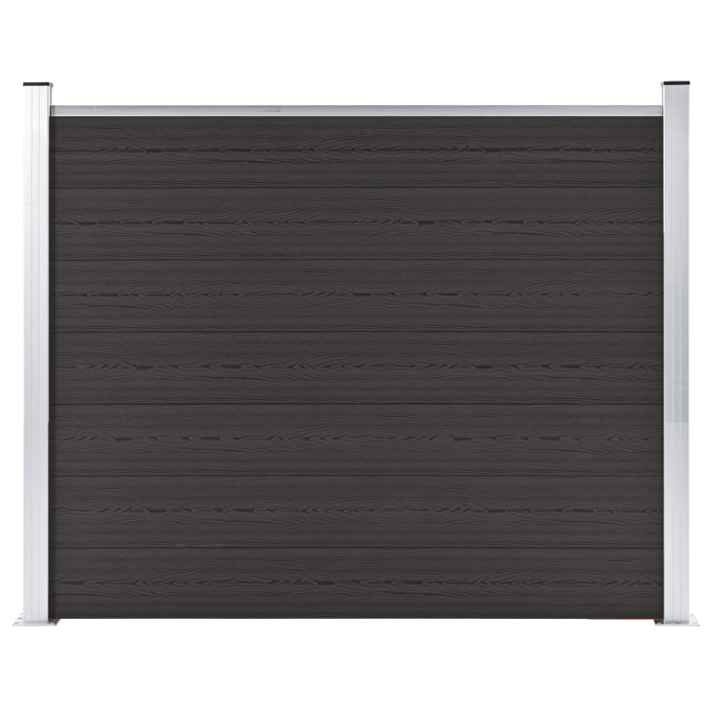 Panel De Valla Wpc Negro 180x146 Cm / Vetonek_0