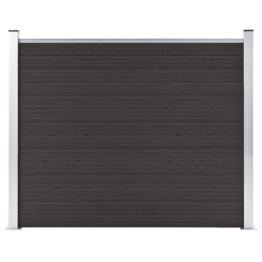 Panel De Valla Wpc Negro 180x146 Cm / Vetonek_0