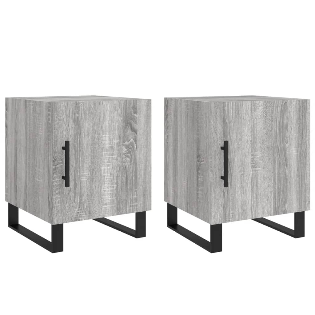 Mesitas Noche 2 Uds Madera Ingeniería Gris Sonoma 40x40x50 Cm_0
