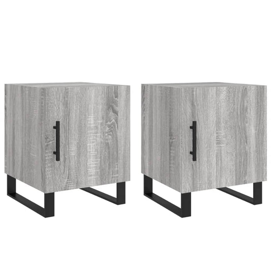 Mesitas Noche 2 Uds Madera Ingeniería Gris Sonoma 40x40x50 Cm_0