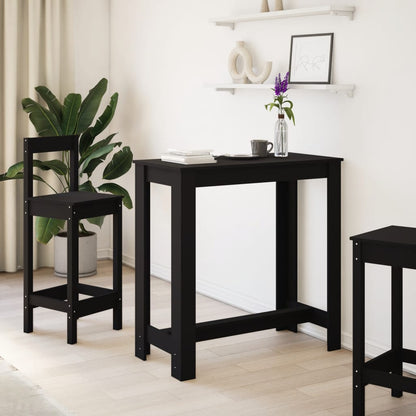 Mesa Alta De Bar Madera Ingeniería Negra 102x50x103,5 Cm_1