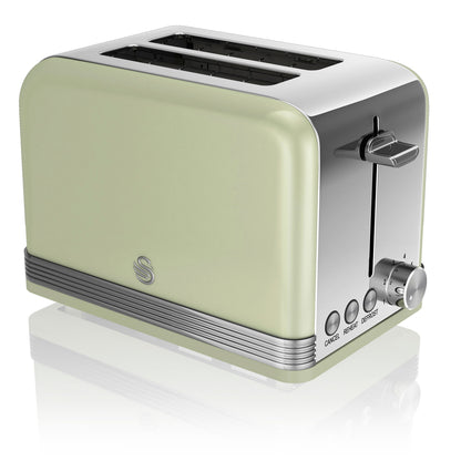 Swan Retro Set Desayuno Hervidor De Agua 1,8 L Inalámbrico, Tostadora 2 Rebanadas Anchas, Vintage, Stp7050gneu, Verde_4