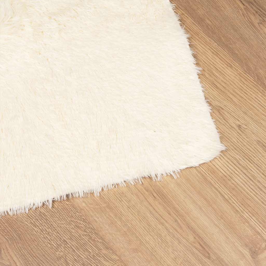 Vidaxl Alfombra Peluda De Pelo Largo Navarra Crema 160x160cm Poliéster_3