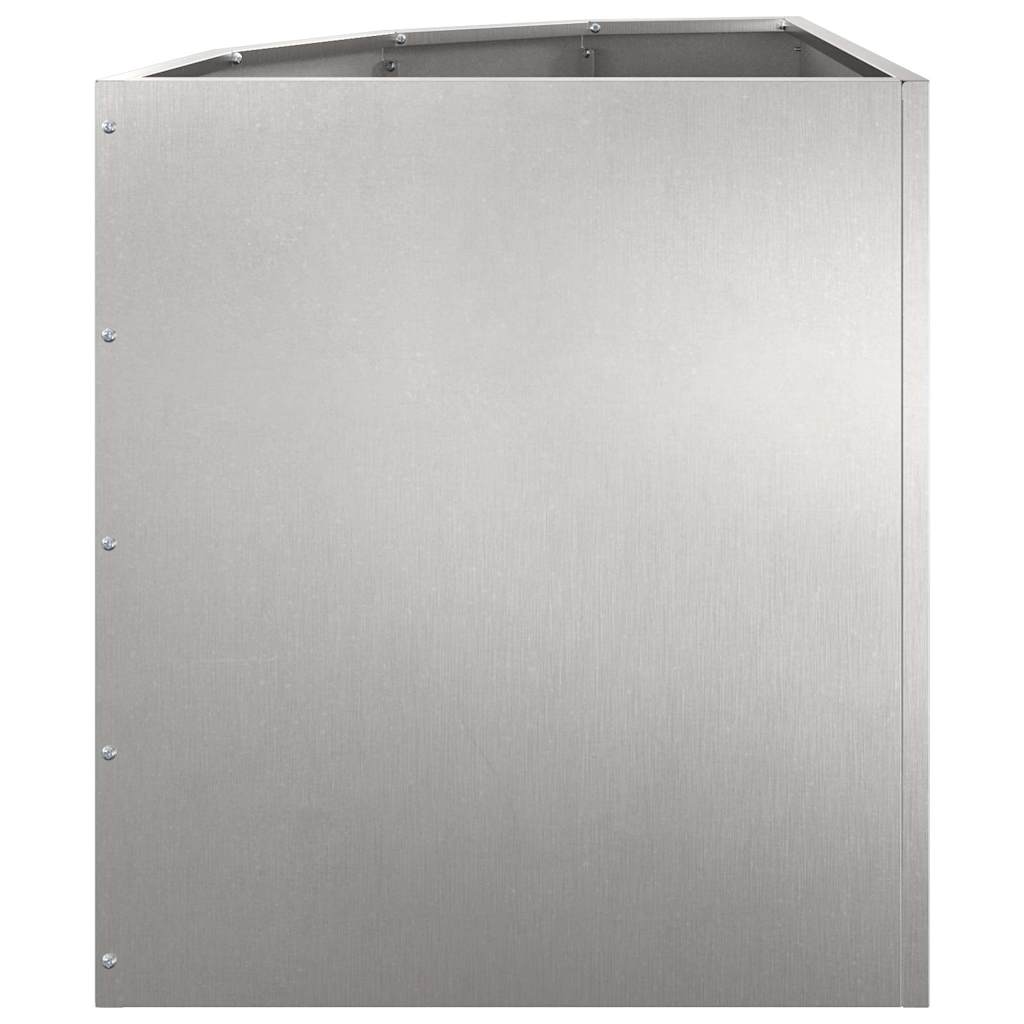 Macetero De Esquina Plateado 45 X 45 X 50 Cm Acero Inoxidable_5