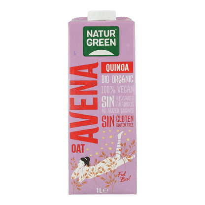 Pack 6 uds Bebida de Avena y Quinoa Bio Sin Gluten NaturGreen 1 L
