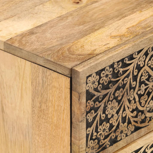 Mesitas De Noche 2 Uds Madera Maciza De Mango 40x33x46 Cm_0