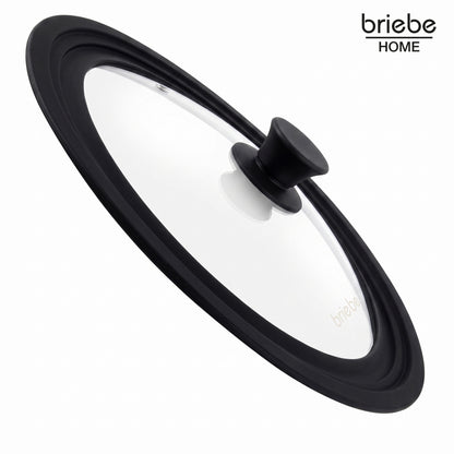 Briebe Totalid Tapa De Sartén Universal Con Borde De Silicona Y Cristal Templado, Multidiámetro 16-18-20 Cm_3