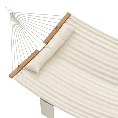 Outsunny Hamaca Acolchada De Jardín Portátil Con Almohada Desmontable Crema_4