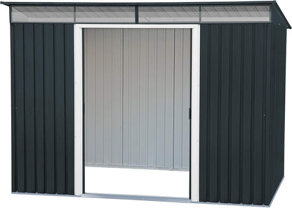 Duramax - Caseta Jardín - Top Shed Pentroof 8x6 - Metal - Color Gris Antracita_5