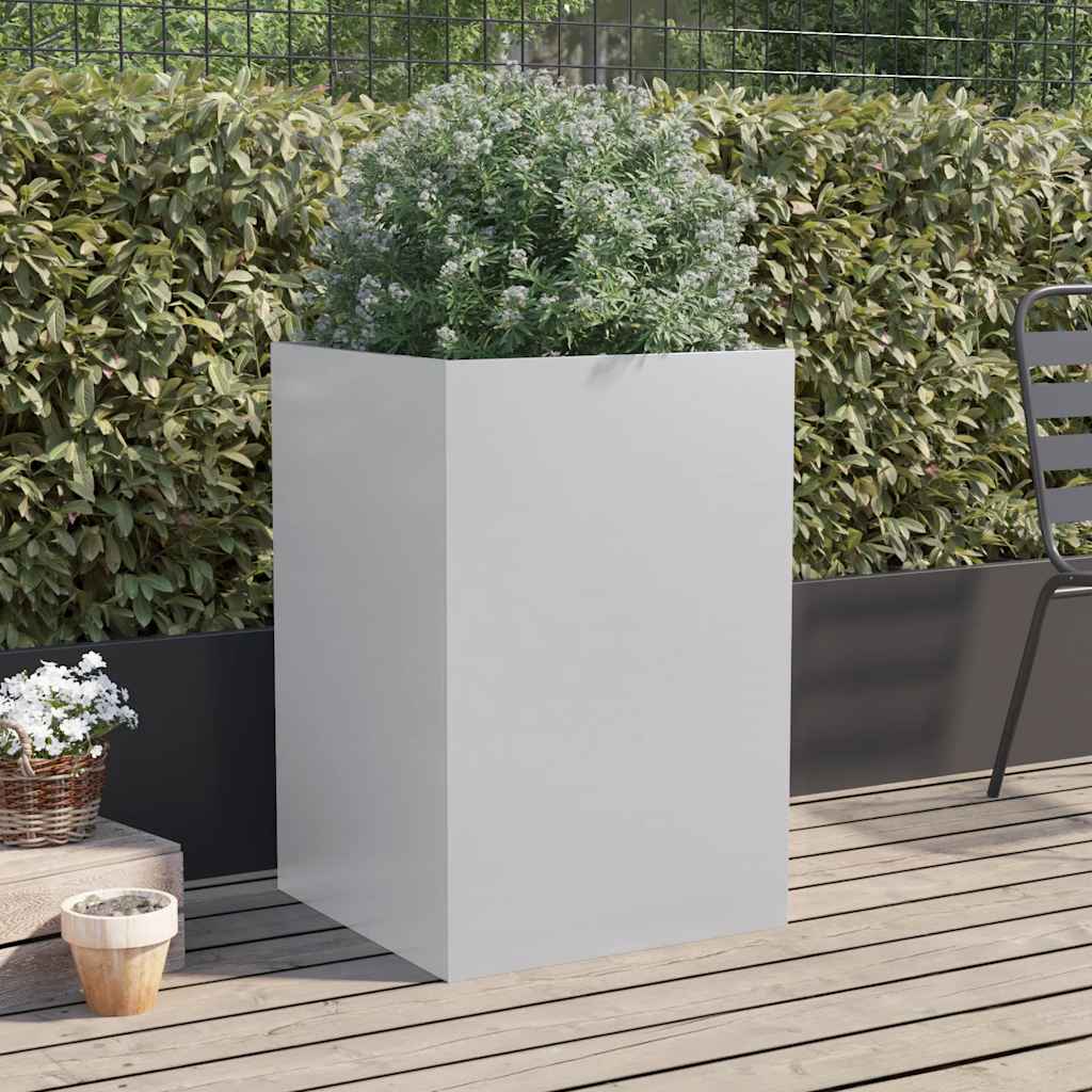 Jardinera De Acero Galvanizado Plateado 52x48x75 Cm_2
