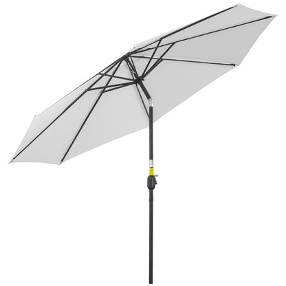 Outsunny Sombrilla De Jardín Ø295x250 Cm Con Manivela E Inclinación Blanco_0