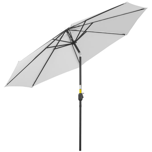 Outsunny Sombrilla De Jardín Ø295x250 Cm Con Manivela E Inclinación Blanco_0