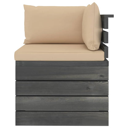 Muebles De Jardín De Palets 5 Piezas Cojines Madera Maciza Pino / Vetonek_1