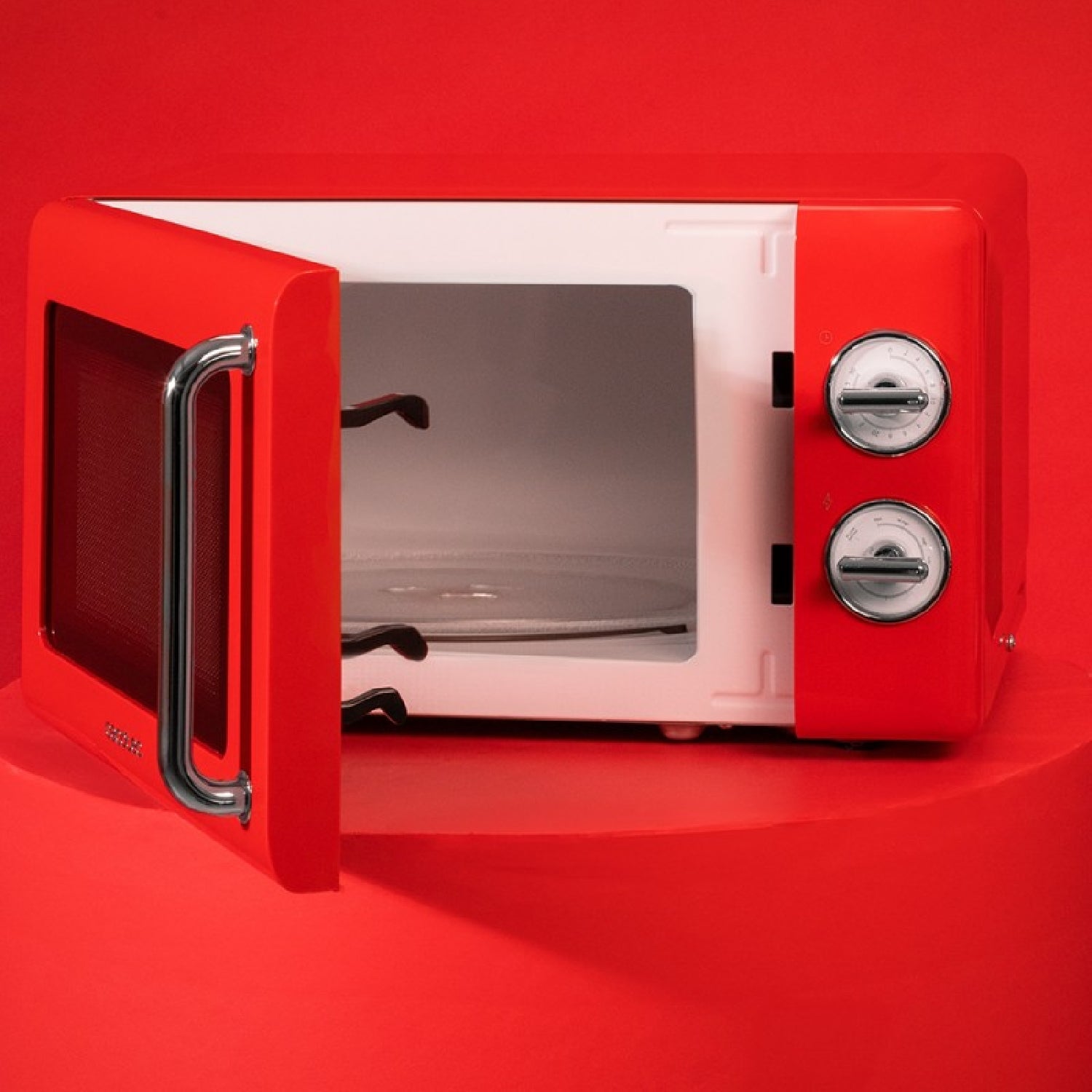 Microondas Mecánico De 20 L Proclean 3010 Retro Red. 700 W En 6 Niveles, Temporizador Hasta 30 Minutos, Modo Descongelación, Diseño Vintage En Rojo,_4