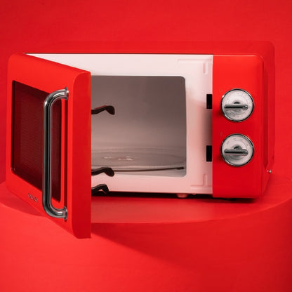 Microondas Mecánico De 20 L Proclean 3010 Retro Red. 700 W En 6 Niveles, Temporizador Hasta 30 Minutos, Modo Descongelación, Diseño Vintage En Rojo,_4