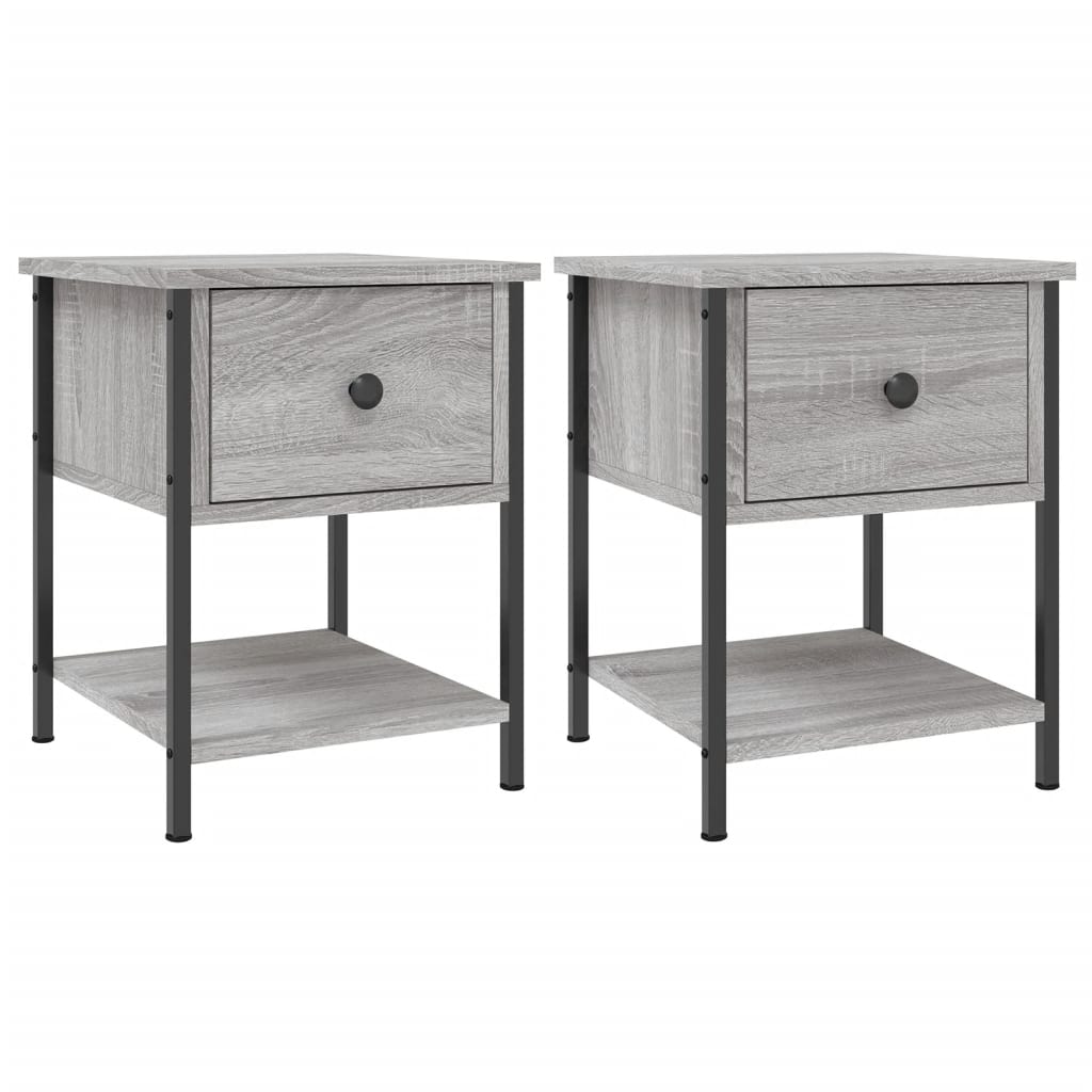 Mesitas Noche 2 Uds Madera Ingeniería Gris Sonoma 34x35,5x45 Cm_0