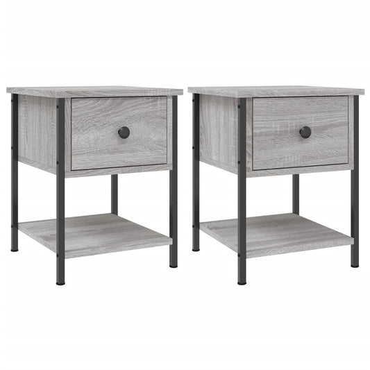 Mesitas Noche 2 Uds Madera Ingeniería Gris Sonoma 34x35,5x45 Cm_0