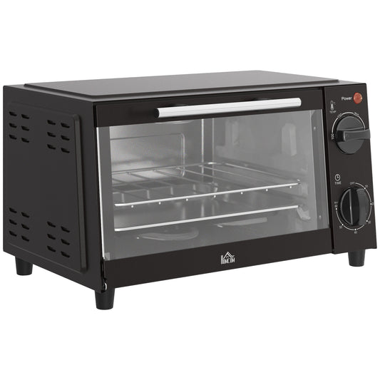 Homcom Mini Horno Eléctrico 9l 50w Con Temperatura Ajustable Temporizador Negro_0