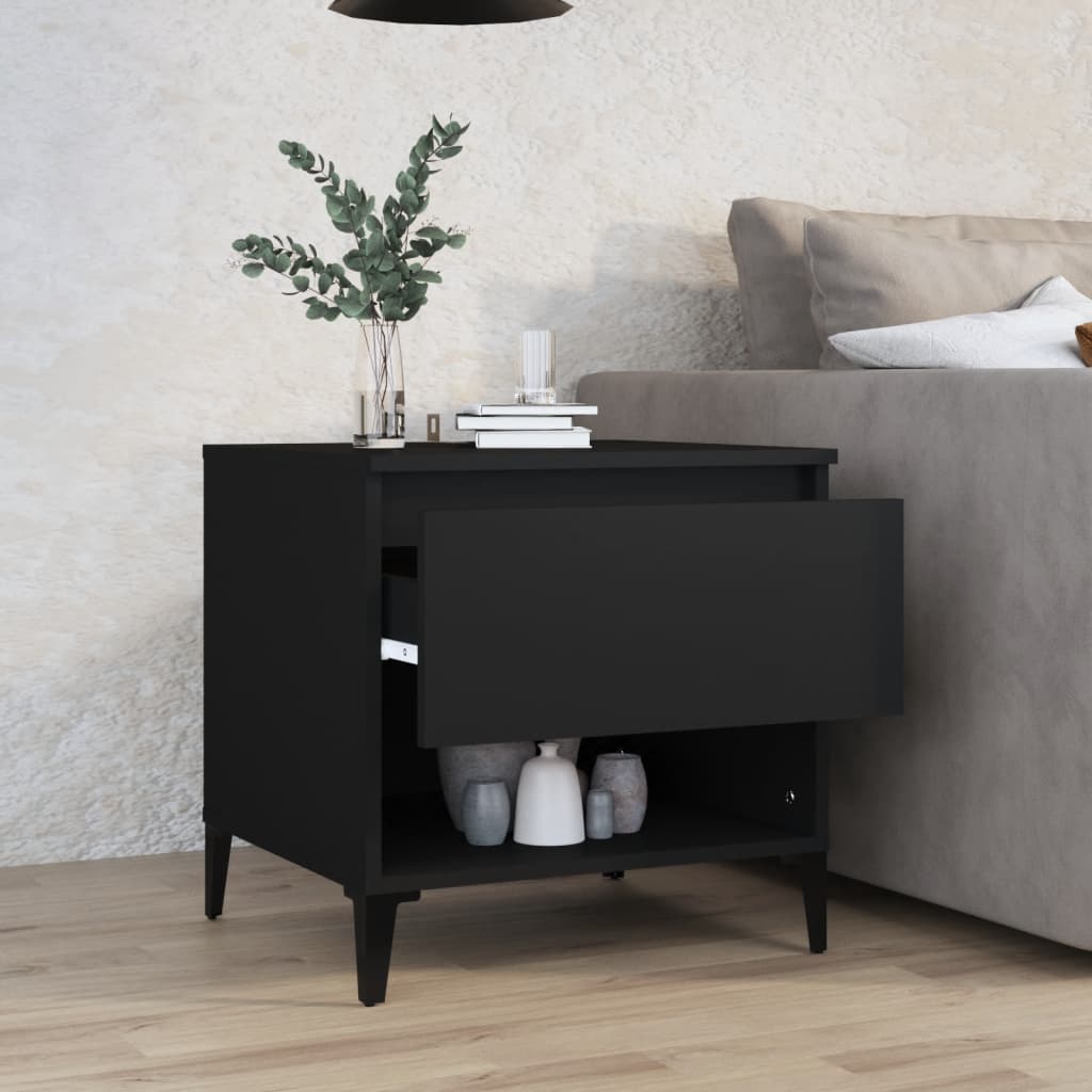 Mesa Auxiliar Madera Contrachapada Negro 50x46x50 Cm_1