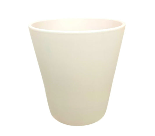 Macetero De Cerámica Cónica Monocolor Blanco 36cm_0