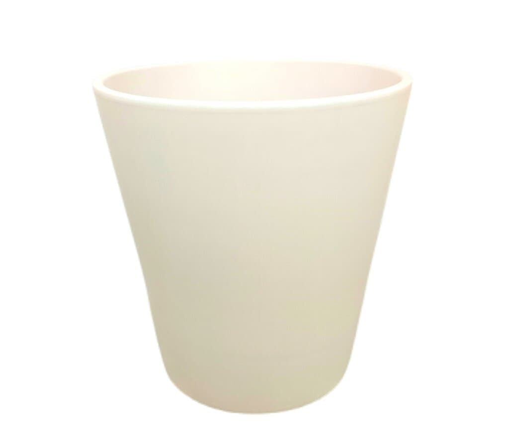 Macetero De Cerámica Cónica Monocolor Blanco 40cm_0