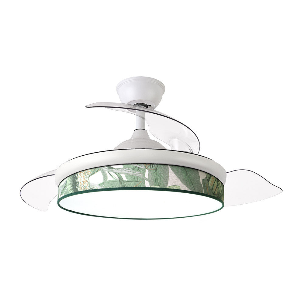 Ventilador Dc Moda 72w Blanco/hoja Verde 108d 3aspas 7200lm 3000k,4000k,6000k Remoto+memoria+temporizador_1