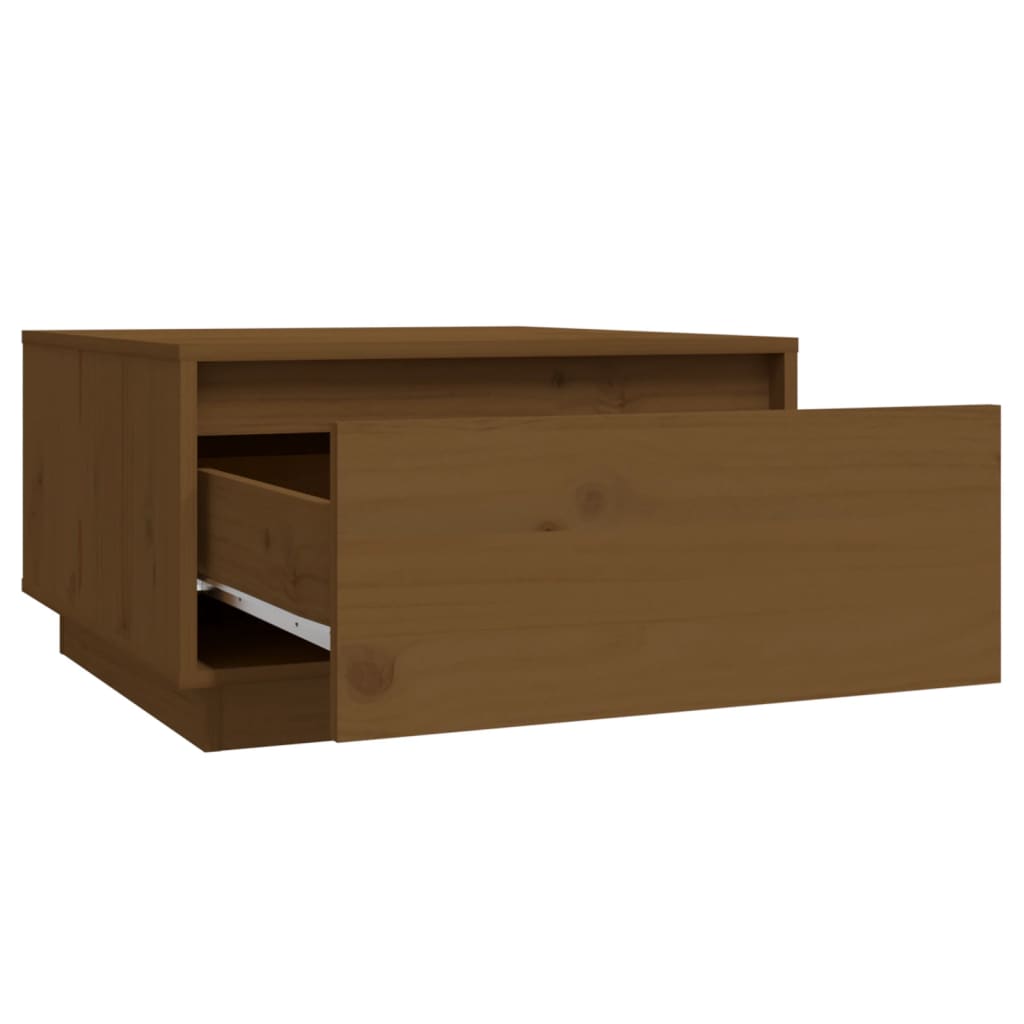 Mesa De Centro Madera Maciza De Pino Marrón Miel 55x56x32 Cm_2