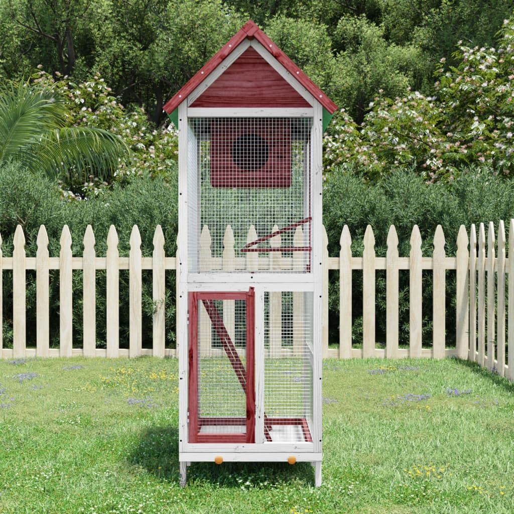 Vidaxl Casita Para Pájaros Madera Maciza Pino Color Moca 60x58,5x160cm_1