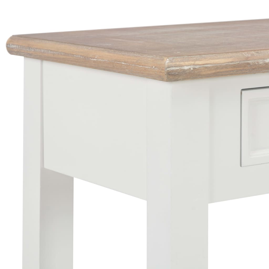 Mesa Consola De Madera Blanco 110x35x80 Cm_4
