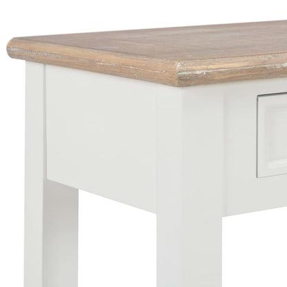 Mesa Consola De Madera Blanco 110x35x80 Cm_4